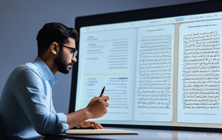 스토리텔러와 스토리텔링 테크놀로지 발전 - **Prompt:** A dynamic, immersive scene of an adult individual (dressed in a modern, casual outfit li...