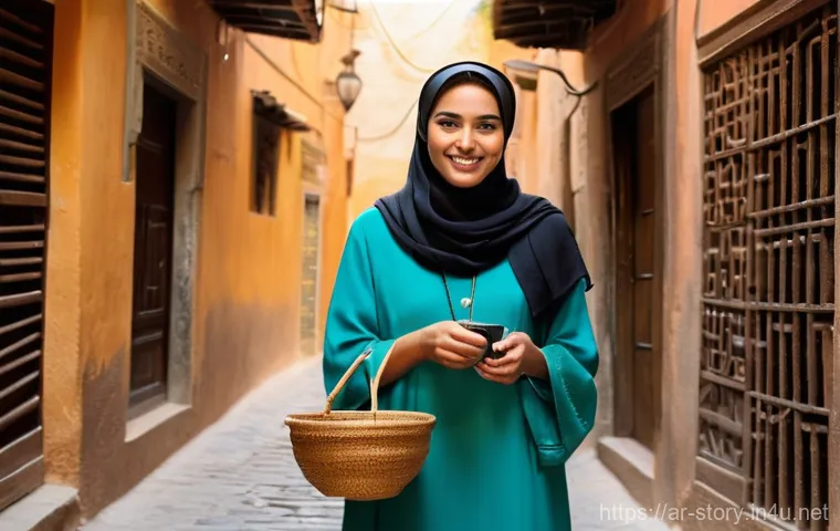 스토리텔러가 만드는 스토리의 기본 틀 - **Prompt 1: Captivating Storytelling in an Arab Alleyway**
    A young female blogger, dressed in a ...