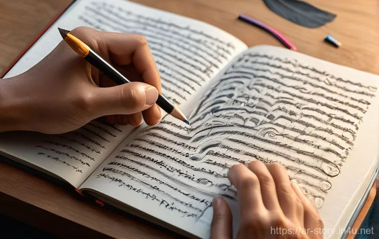 스토리텔러 필기 시험 합격률 분석 - **Prompt:** A young, focused female writer, dressed in a modest long-sleeved shirt and trousers, sea...