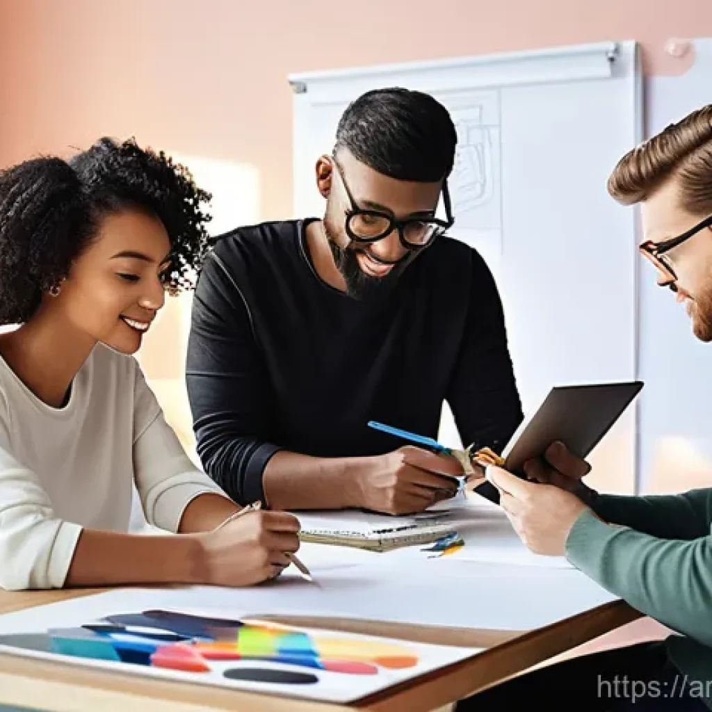 스토리텔러 협업 사례 분석 - **Prompt 1: The Synergy of Creative Minds**
    A group of four diverse creative professionals (two ...