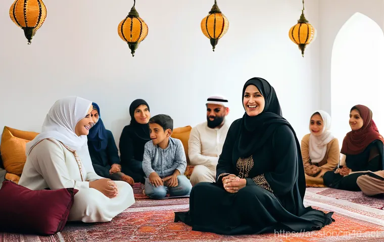 스토리텔러 관련 직업의 필요 역량 - **A Storyteller's Embrace:** A vibrant, candid photograph capturing a warm gathering in a traditiona...